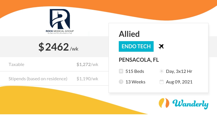 Wanderly Travel Allied Jobs, Endo Tech, Pensacola FL Wanderly Travel Allied Jobs, Endo Tech, Pensacola FL