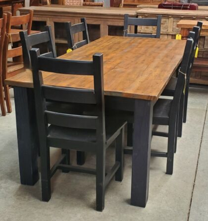 7' Block Leg Dining Set