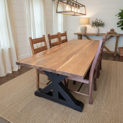 8' Walnut Top Dining Set