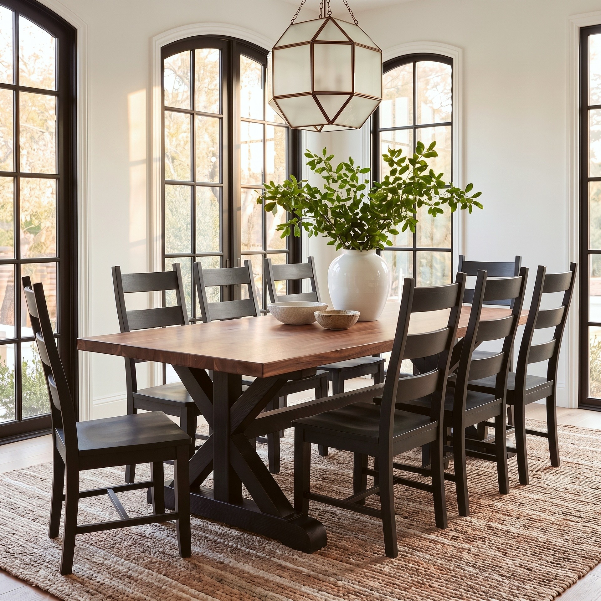 8' Walnut Top Dining Set - Image 2