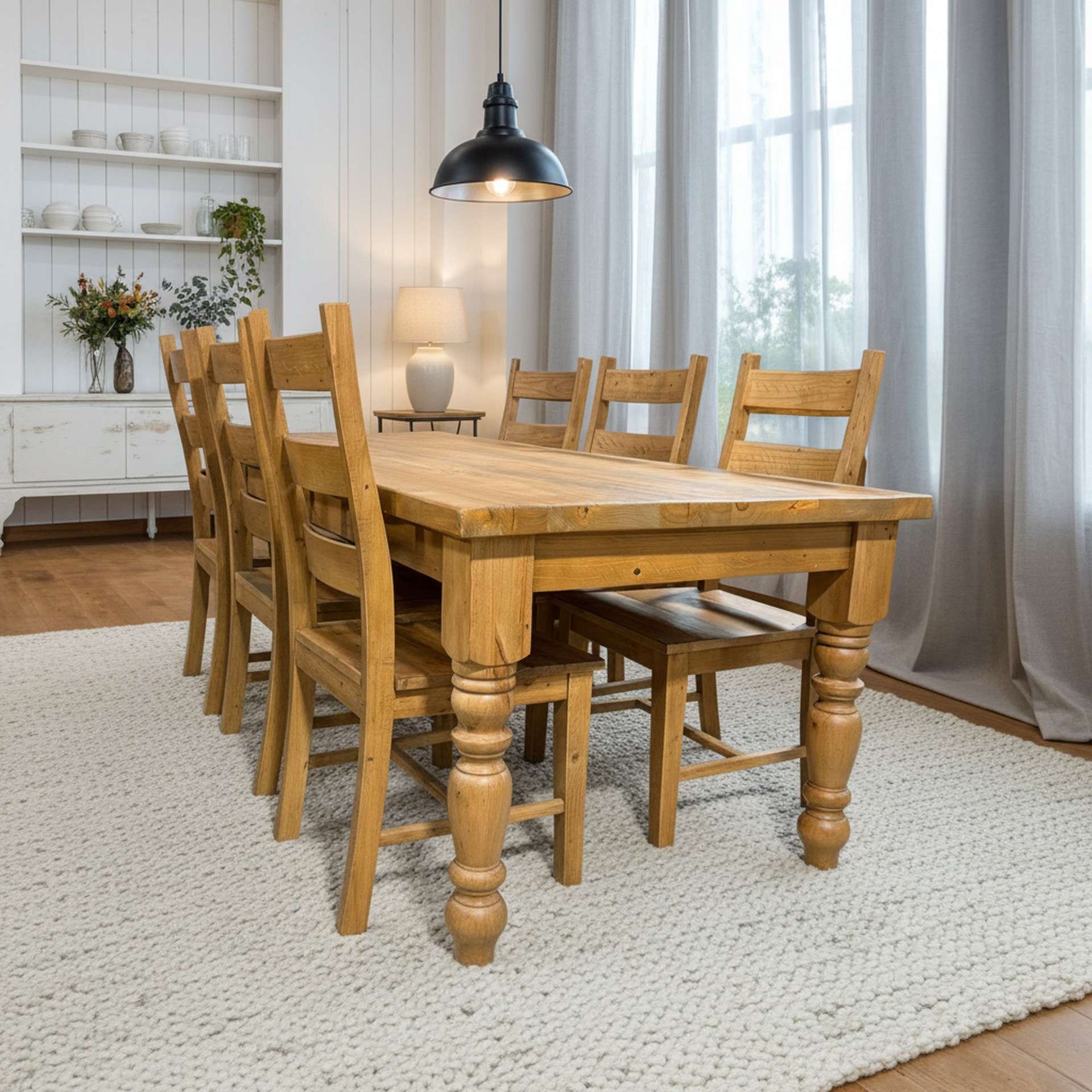 7' Manchester Pine Dining Set