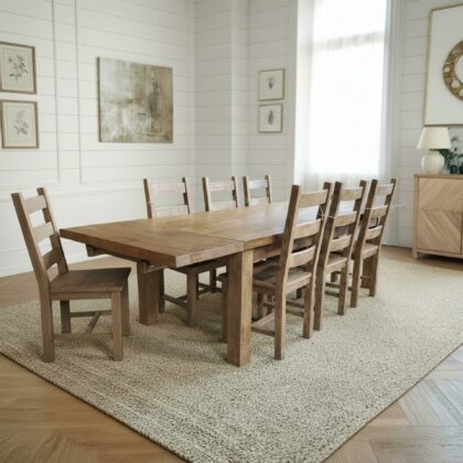 Dakota Oak Table w/ Extensions Dining Set