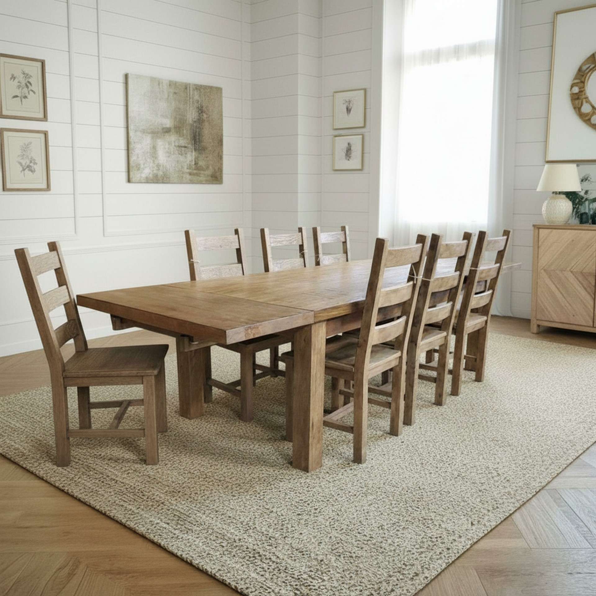 Dakota Oak Table w/ Extensions Dining Set