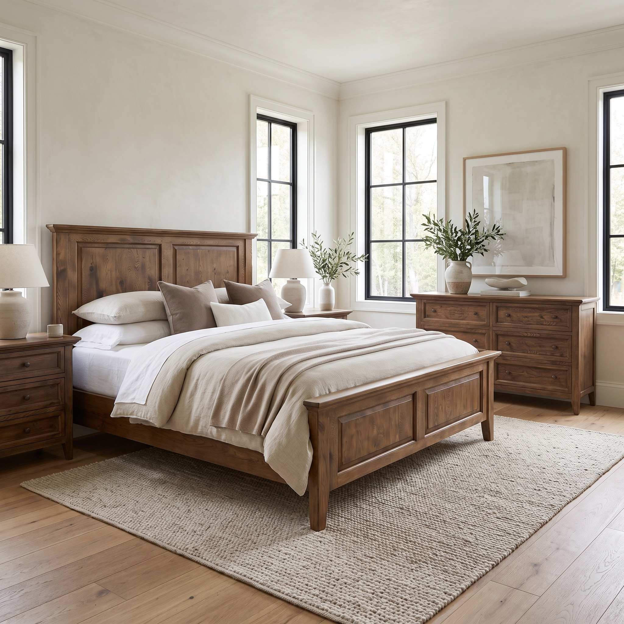 Ames 4 Piece Bedroom Set - Distressed Brown - Image 2
