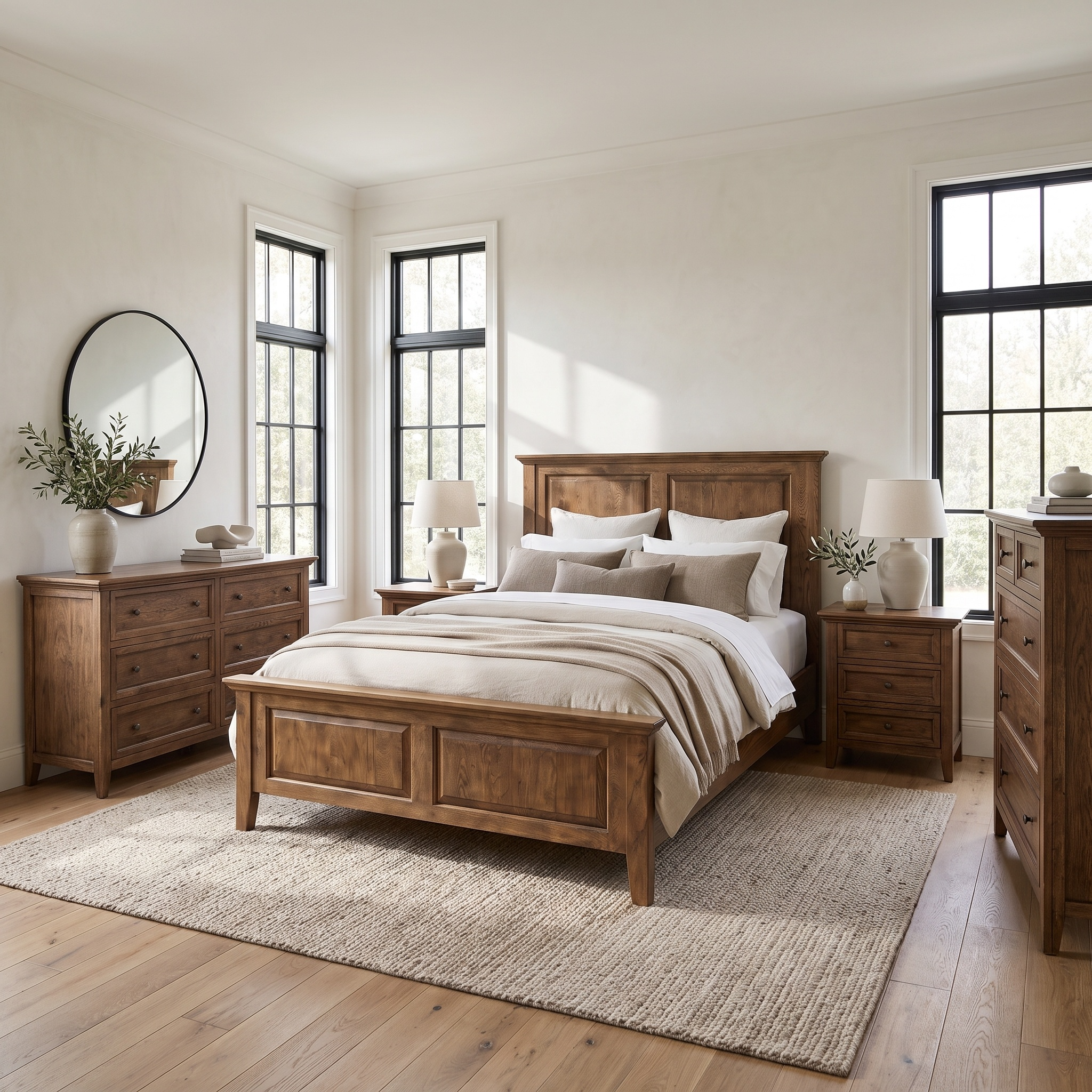 Ames 5 Piece Bedroom Set - Distressed Brown - Image 2