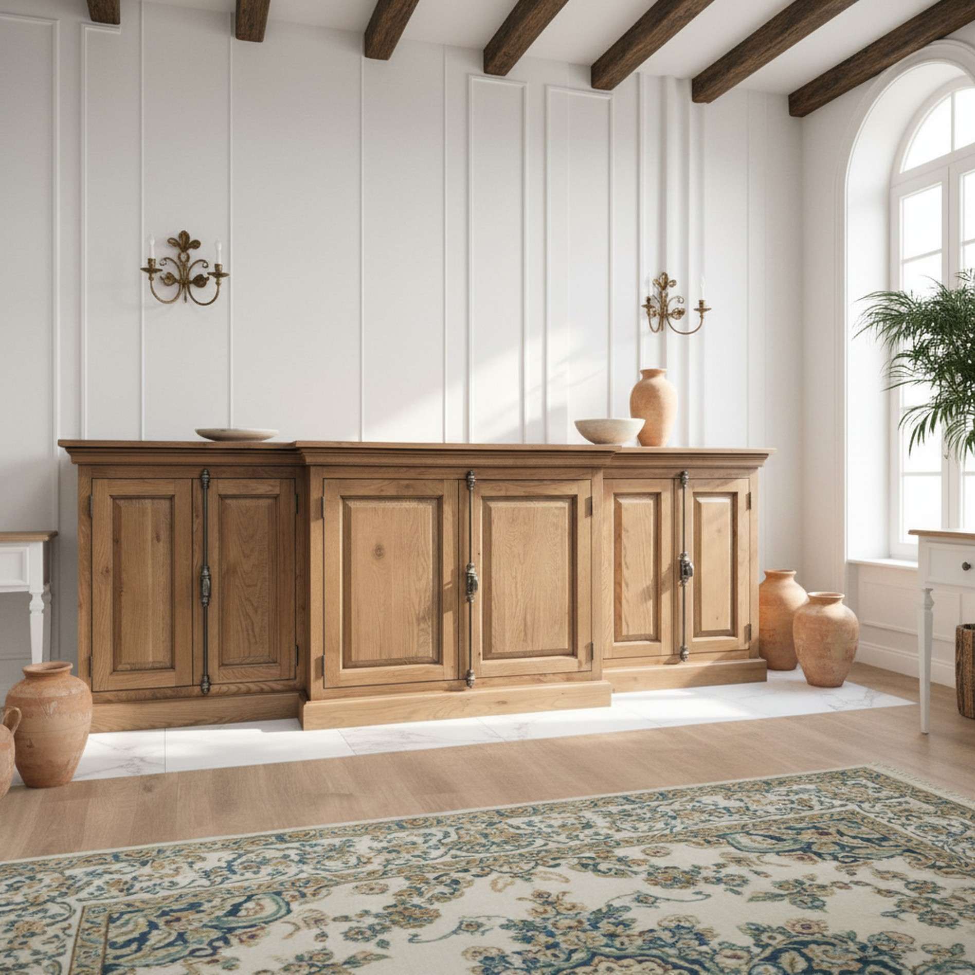 Chateau Oak Breakfront Console