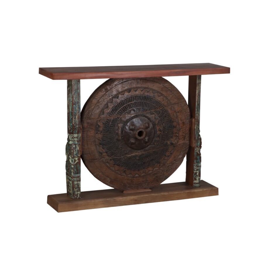 AM120 - Antique Wheel Console Table