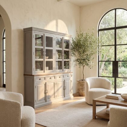 AM119-W - Glass Top Cabinet