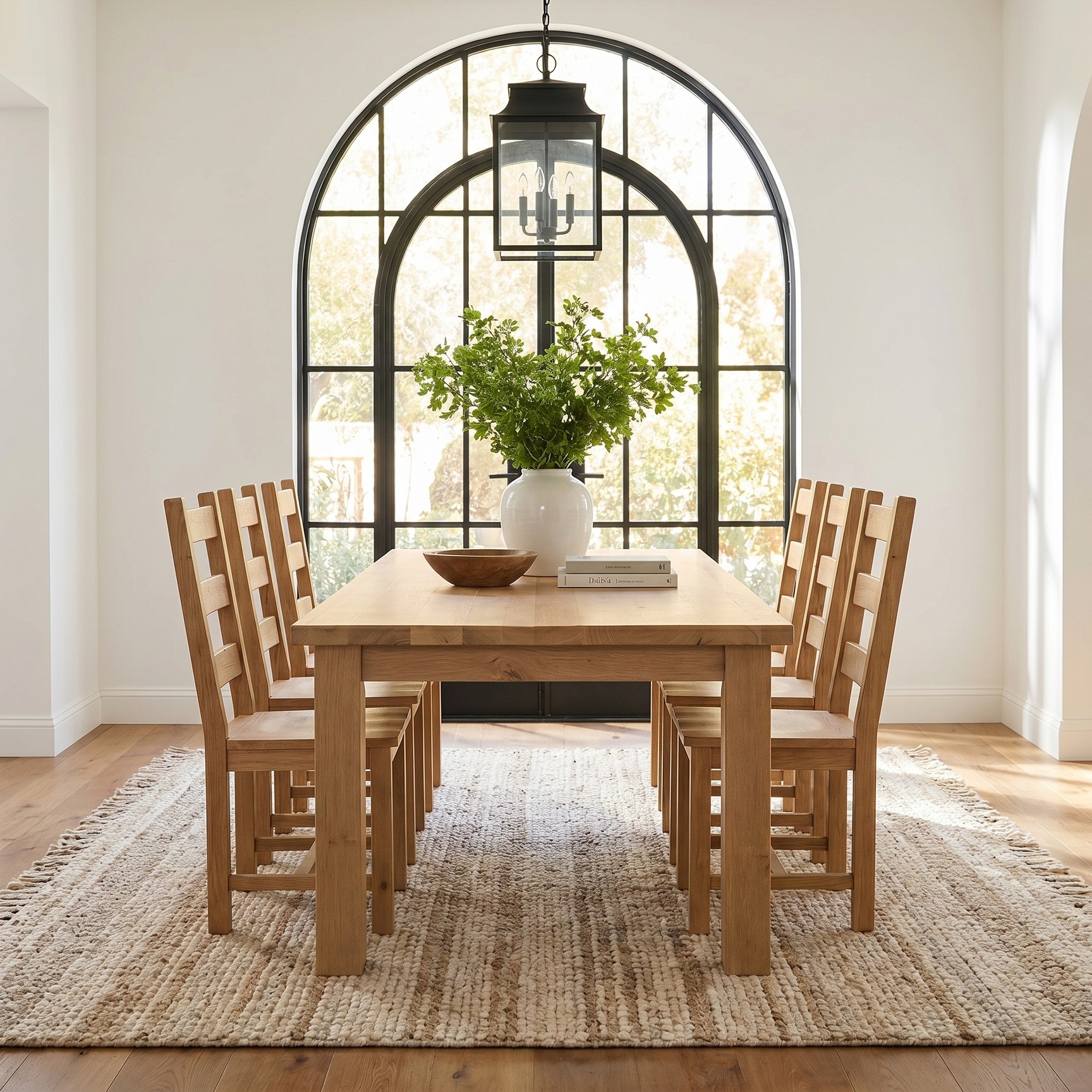 Dakota 7′ Oak Dining Set Rhone - Image 2
