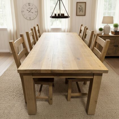 Dakota 7′ Oak Dining Set Rhone