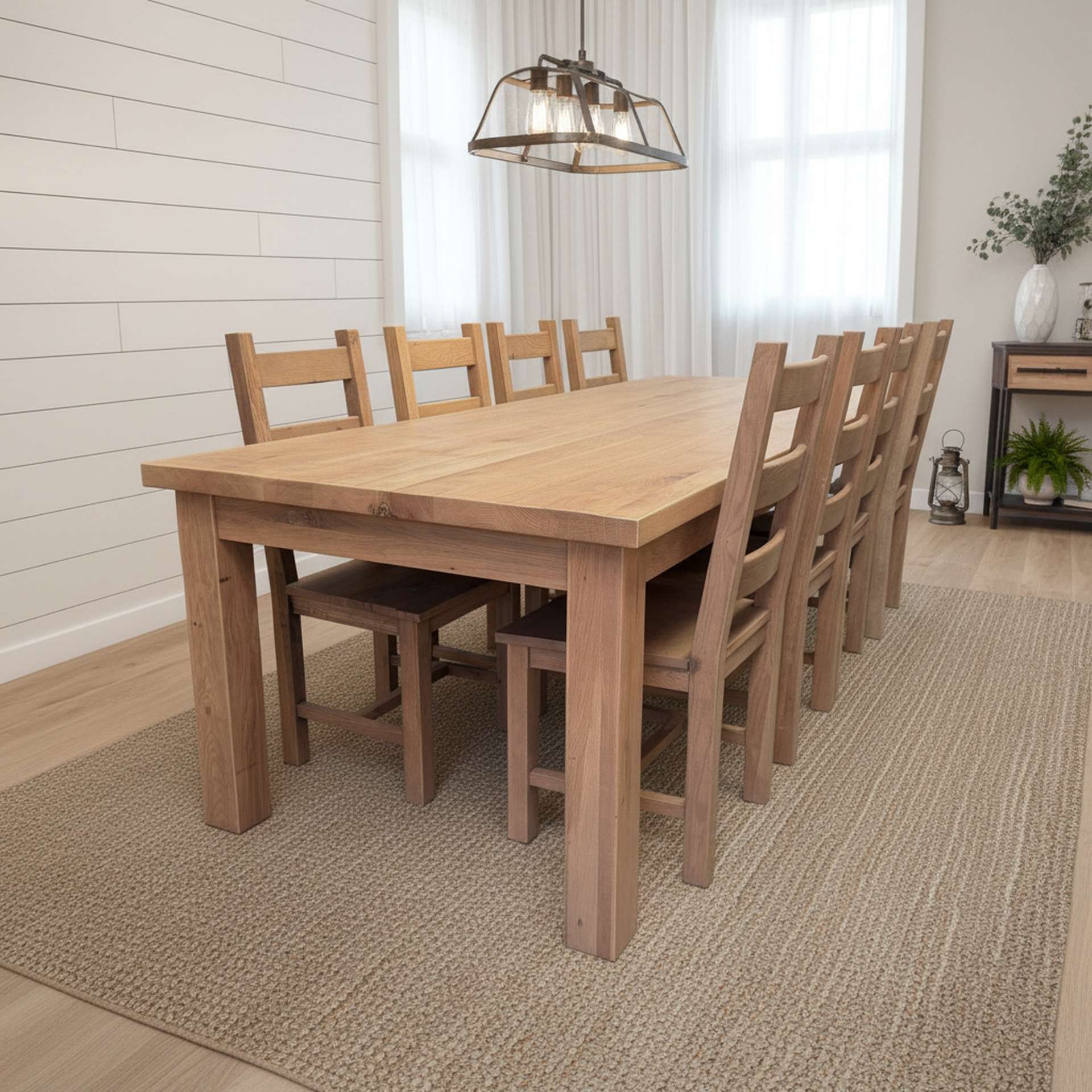 9' Dakota-Oak Dining Set