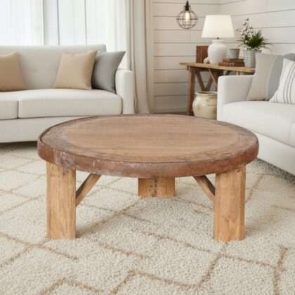 Antique Wheel Coffee Table
