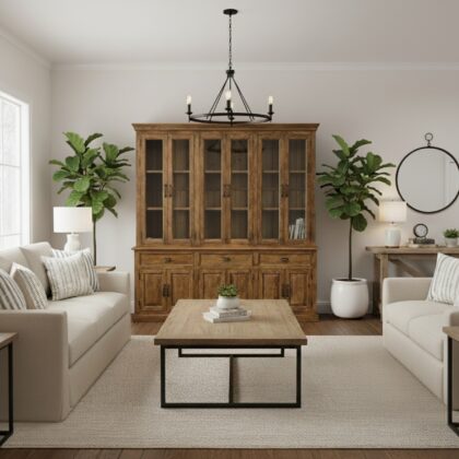 Hartford Cabinet- Oak- Distressed Brown