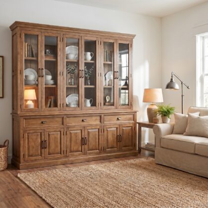 Hartford Cabinet- Oak- Distressed Brown