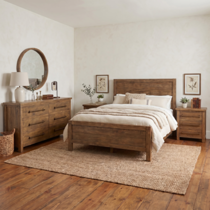 Brixton 4 Piece Bedroom Set- Distressed Brown