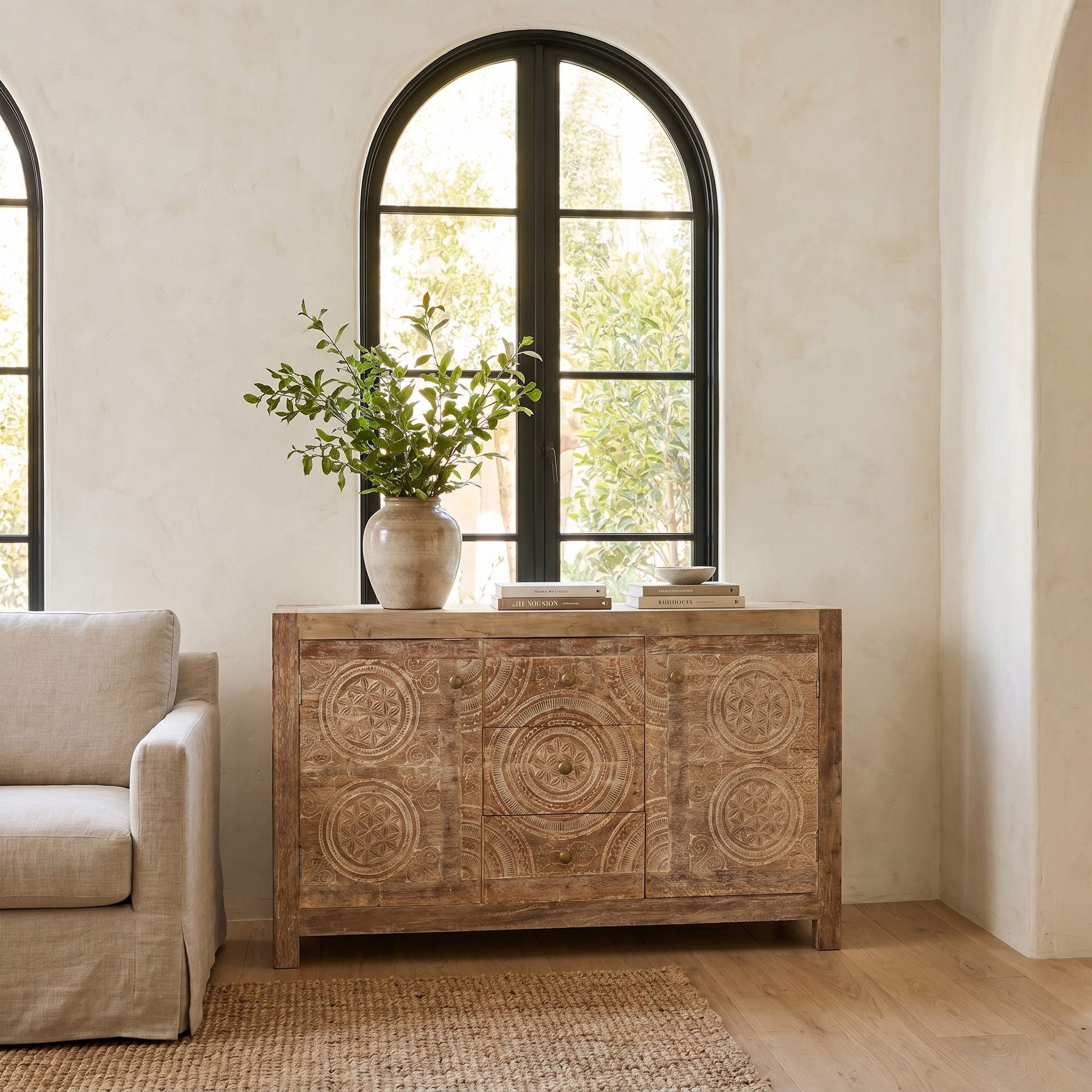 Carved Door Sideboard