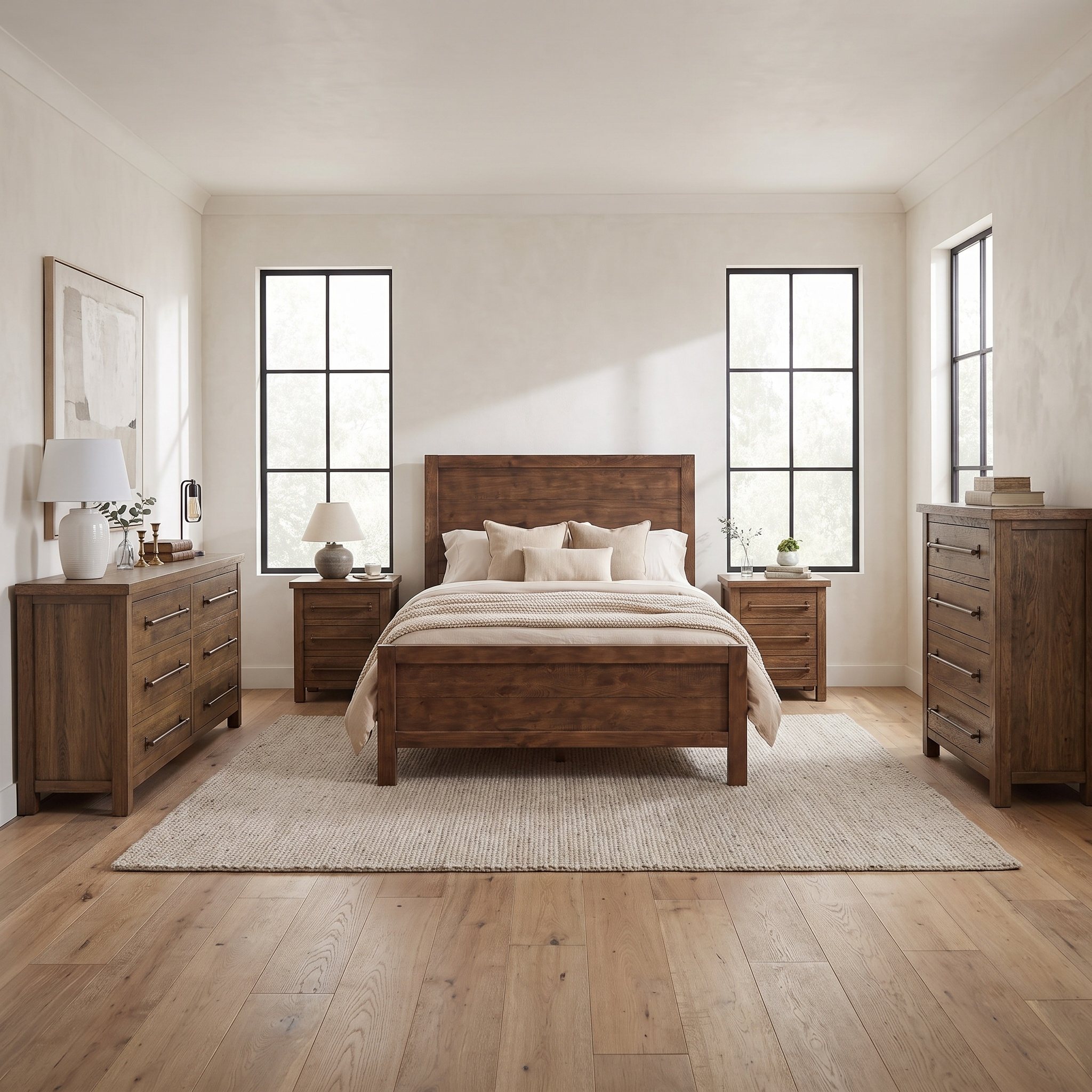Brixton 5 Piece Bedroom Set- Distressed Brown