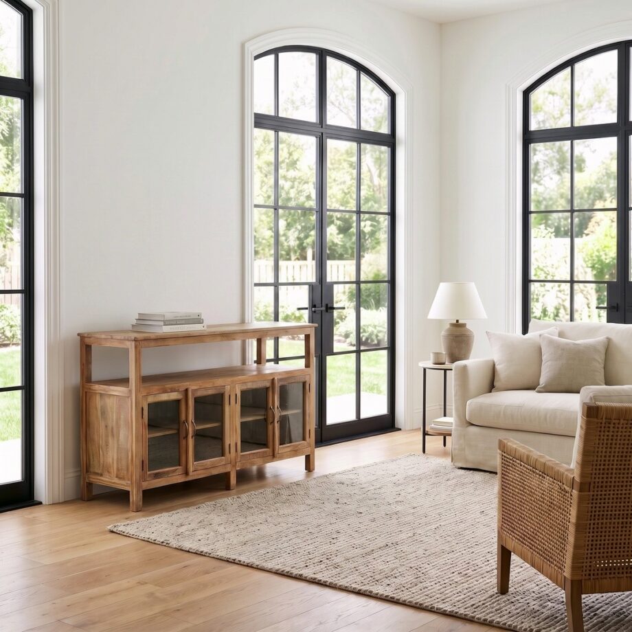 Antique Glass Sideboard