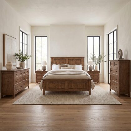 Ames Bedroom Set - Distressed Brown