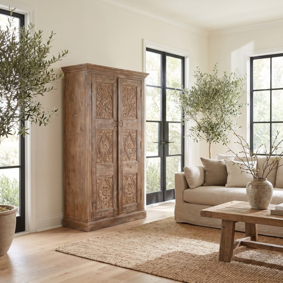 Carved Door Cabinet