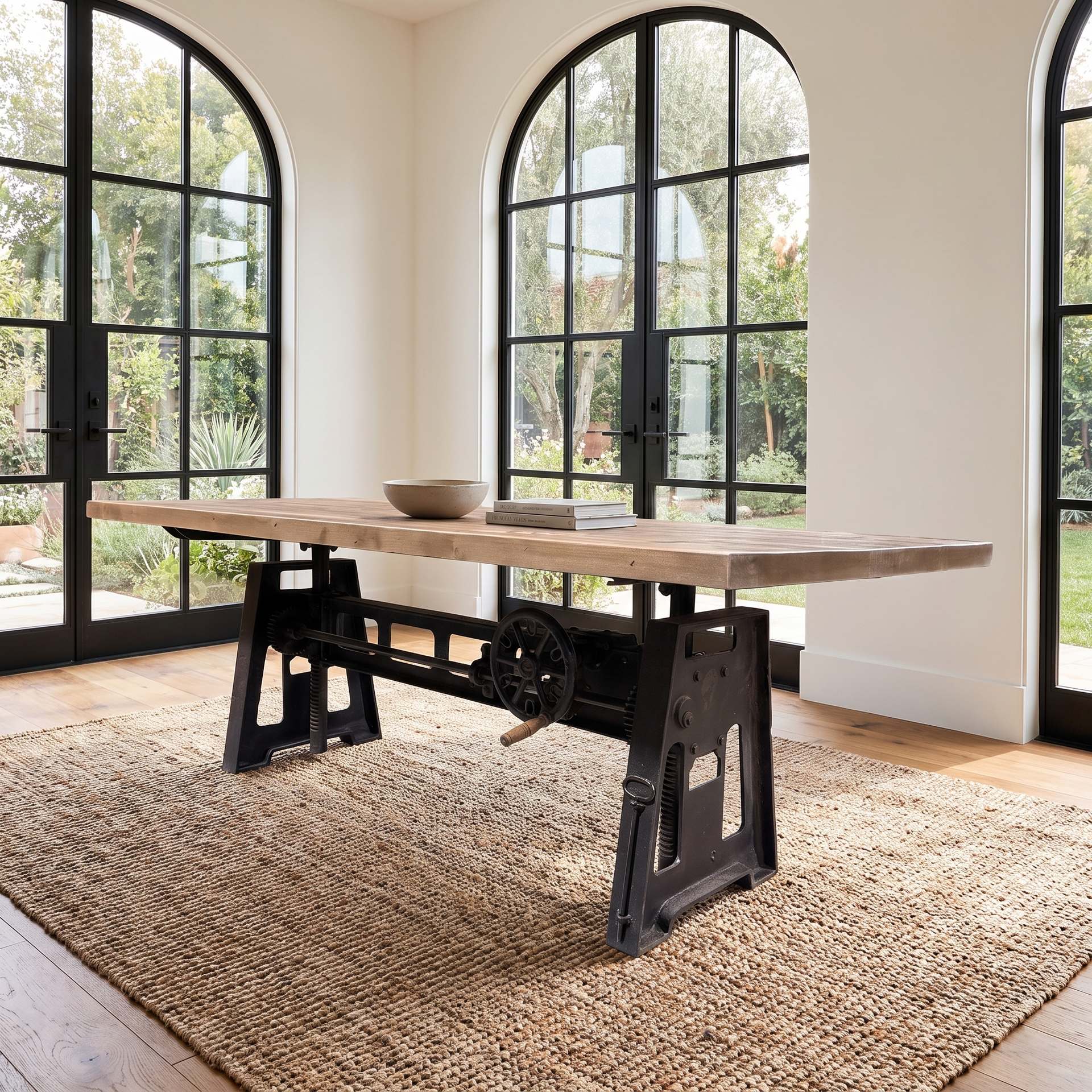 Crank Base Dining Table