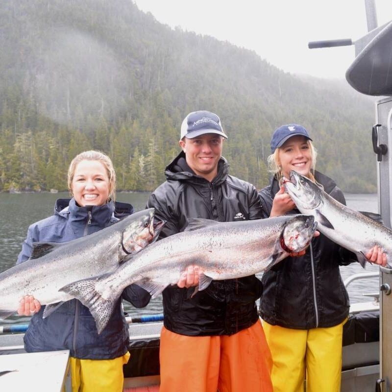 Angling Unlimited team with salmon