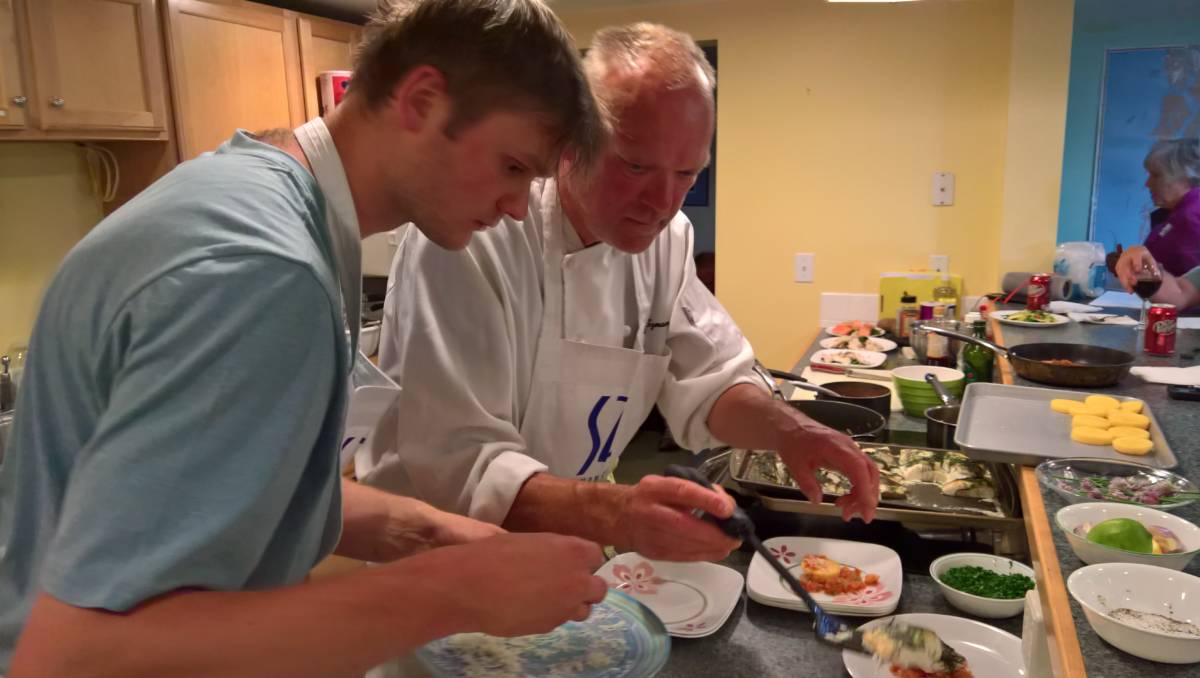 Angling Unlimited chef's cook dinner