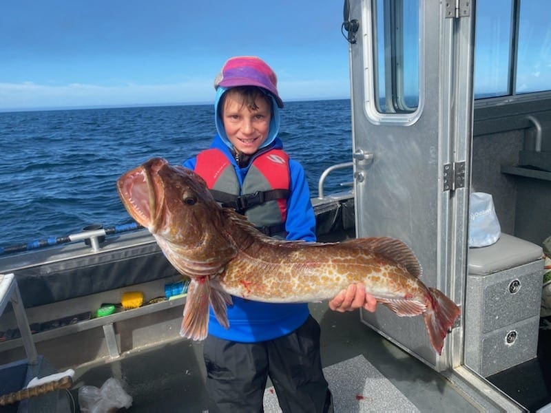 Jack Holder with Lingcod in Sitka, AK