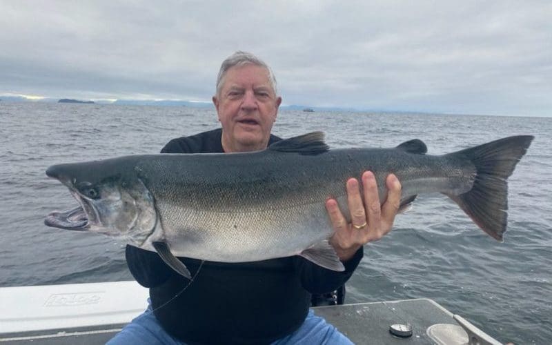 Denny Miller who has fished with AU since 1995 with a big late season silver