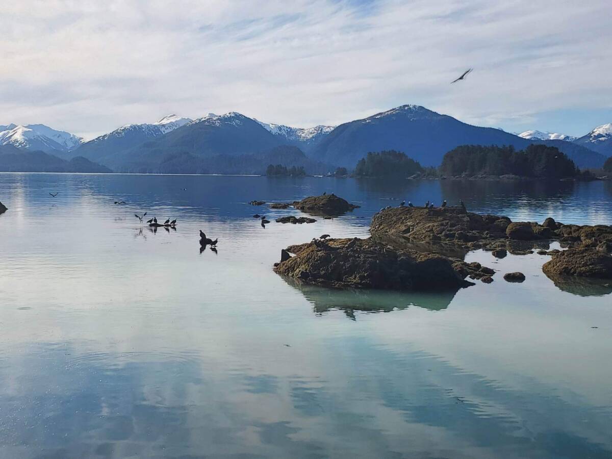 Body of water in Sitka, Alaska with mountains in the background