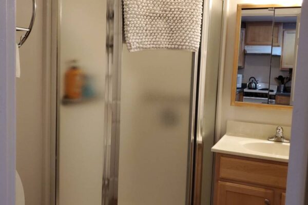 Bathroom of a waterview suite in Sitka, Alaska