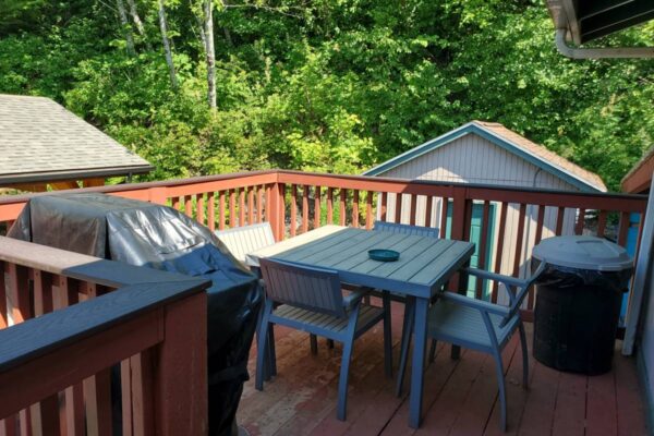Balcony of a waterview suite in Sitka, Alaska