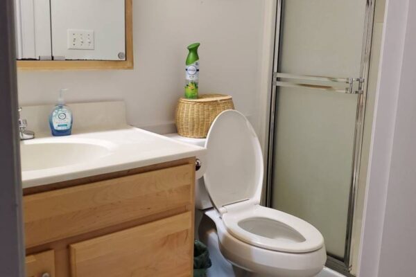Bathroom of a waterview suite in Sitka, Alaska