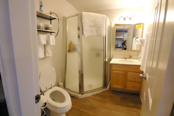 Bathroom of a waterview suite in Sitka, Alaska