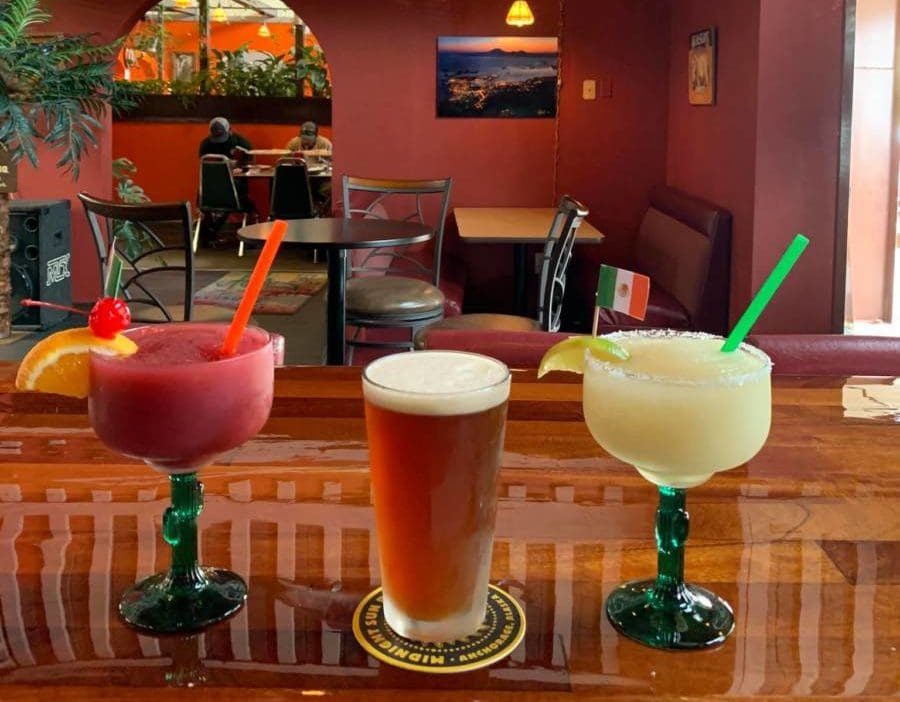 Three drinks from Pizza Express in Sitka, Alaska