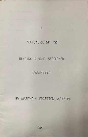 A manual guide to binding single-sectioned pamphlets picture number 1