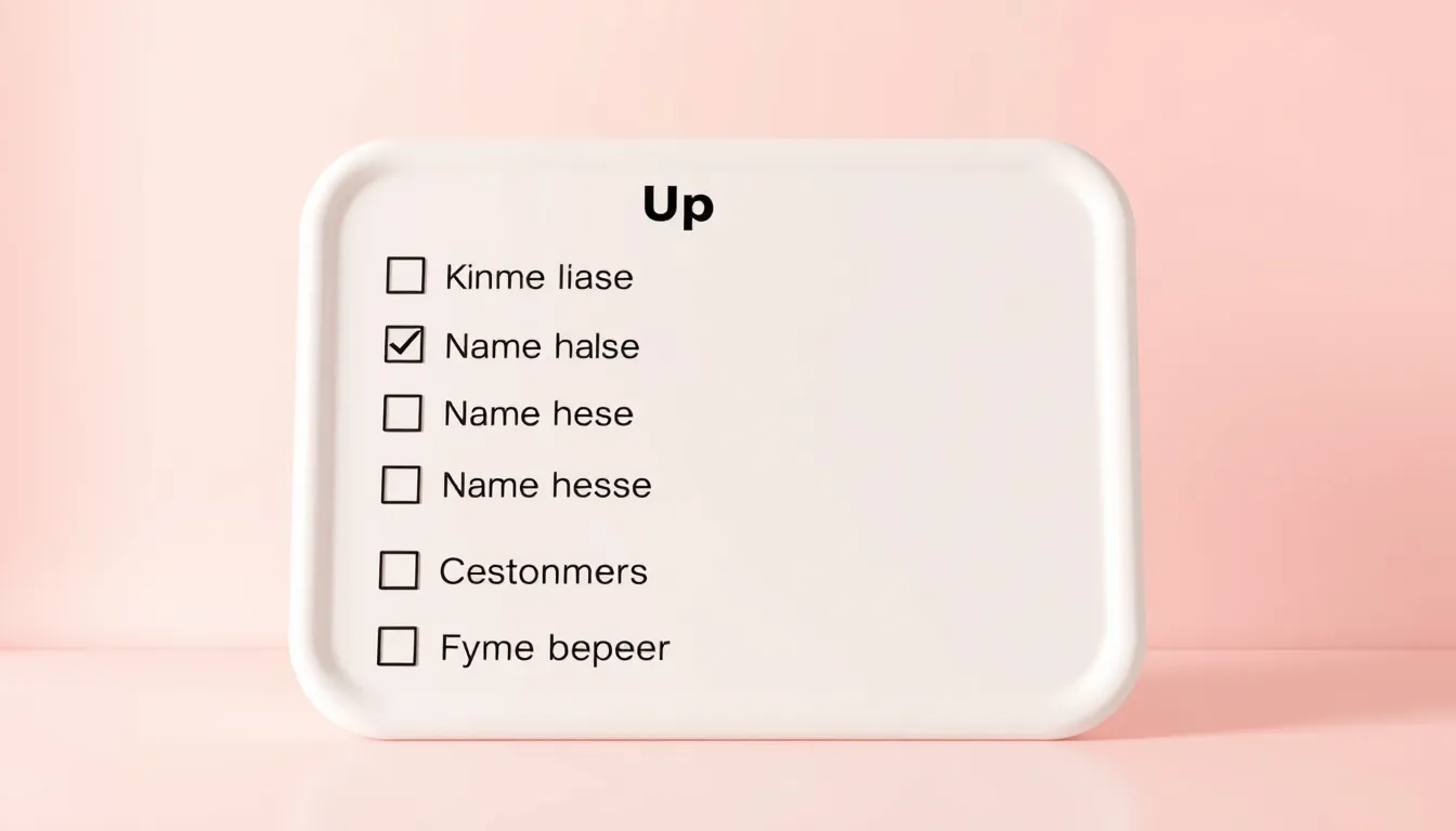 3D illustration of a sign-up sheet with a list of names and checkmarks