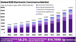 B2B Electronic Commerce Market size is at a CAGR of 14.20%