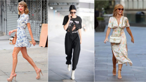 Golden Goose accessorized the ensemble with dainty 