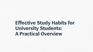 Effective Study Habits for University Students
