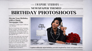 Newspaper Birthday Photoshoot Theme in London