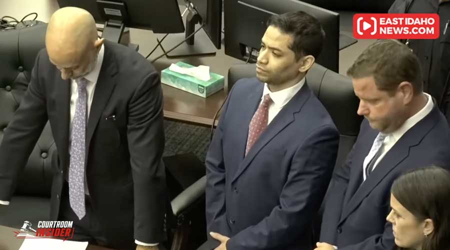 Mario Fernandez Saldana, center, stands as the verdict is read for his murder trail, Wednesday, August. 26, 2026, at the Duval County Courthouse in Jacksonville, Fla.