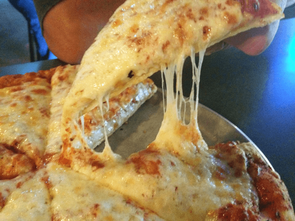 Yummy, gooey cheese pizza