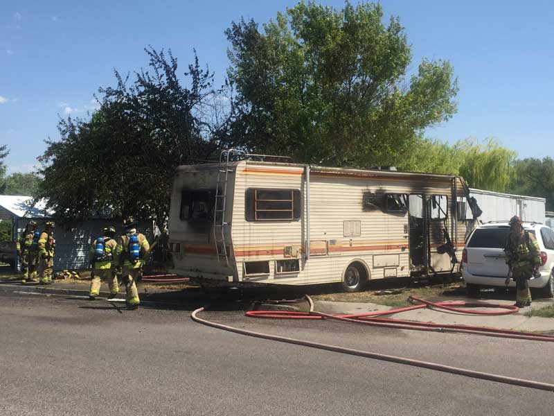 Fire destroys RV and damages mobile home - East Idaho News