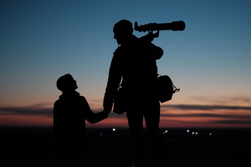 father son astronomy adobe