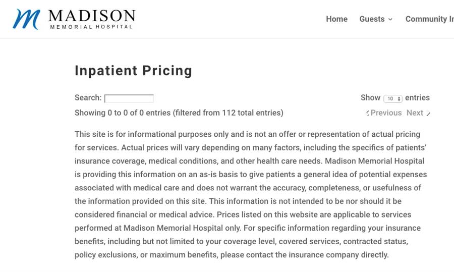 medical costs madison