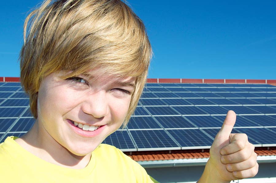 boy solar power thumbs up adobe
