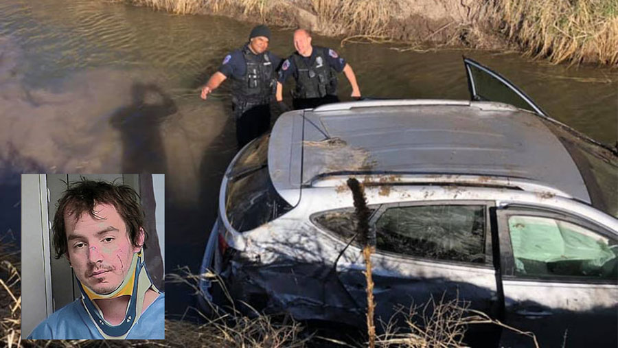Ronald Ray Hymas, stolen vehicle in canal following chase