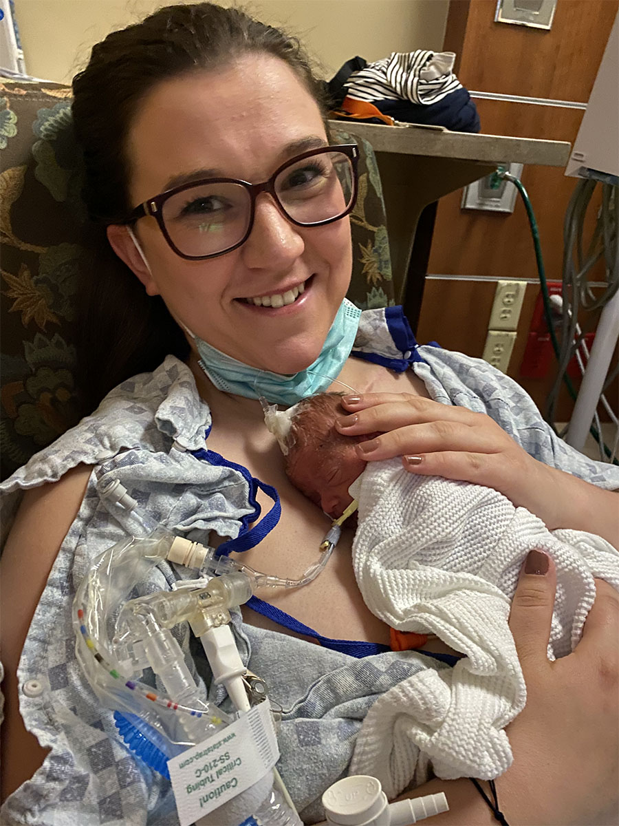 Brandie Tagg holding Ruth Tagg