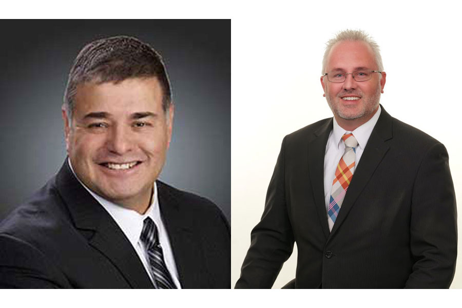 Roger Hernandez (left) and David Hall, Chubbuck council (2021)